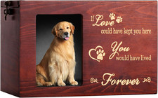 Pet Memorial Urns for Dog or Cat Ashes, Large Wooden Funeral Cremation Urns with