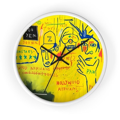 BASQUIAT Pop Art NYC MET Skull Hollywood Africans Wall CLOCK