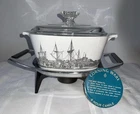 Vtg RARE Corning Ware Renaissance 1 3/4 Quart Dish , Warming Stand, Pyrex Cover