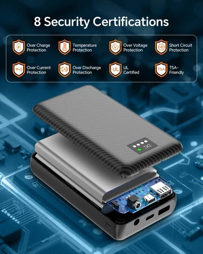 Heated Vest Battery Pack, 7.4V 30000mAh Portable Charger with DC and USB Outp... image 5