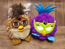 Furby Lot 1999 Tiger Giraffe Buddy w/ Tag 2012 Party Rocker Fussby WORKS