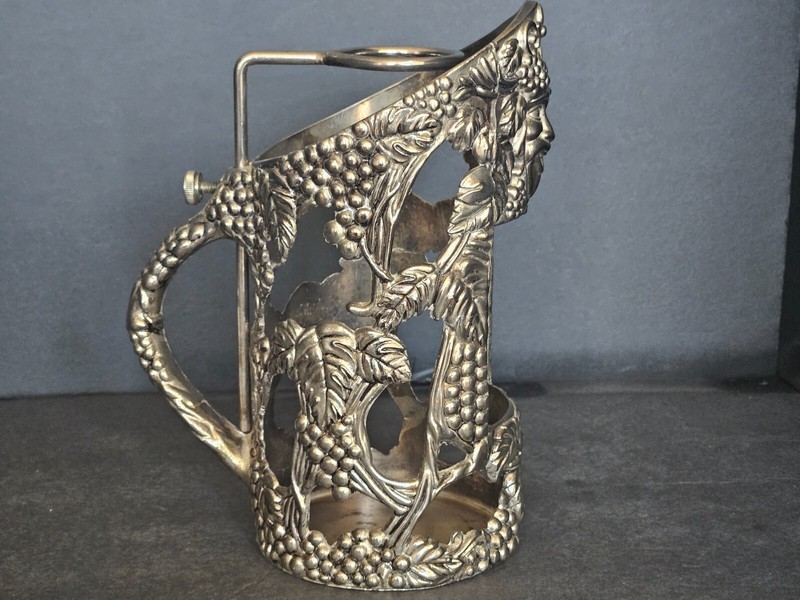 VTG Bacchus Wine Bottle Holder by Godinger Silver