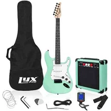 LyxPro Beginner 39” Electric Guitar & Electric Guitar Accessories, Green