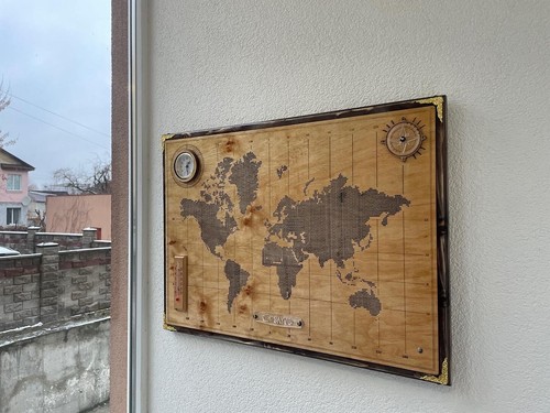 wood world map - Picture 2 of 17
