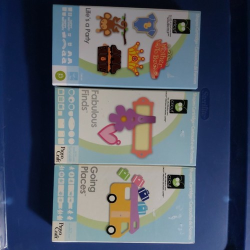 3 Preowned Cricut Cartridges. Going Places, Fabulous Finds, Life's A