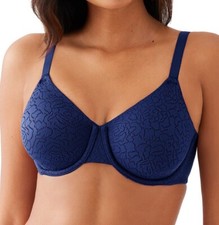 Wacoal 855345 Inside Job Side Support Seamless Underwire Bra Blue, Size 34D