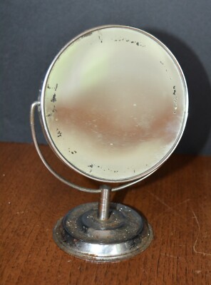 Antique 2-Way Swivel Appolo Beveled Magnifying Shaving Barber's Mirror 6 3/8''