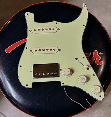 #ad Fender Squier Chrome HSS Loaded 3 Ply NEW Pickguard Mint Green w High End Squier $59.99