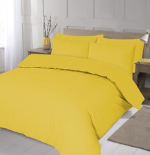 Plain Dyed Duvet Quilt Cover with Pillow Case Bed Set Single Double & King Size