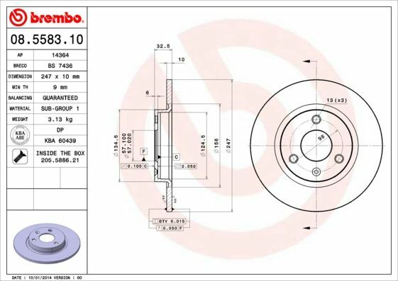 Bremsscheiben 2 StüCk Scheibenbremse Brake Discs Brembo 08.5583.10-image