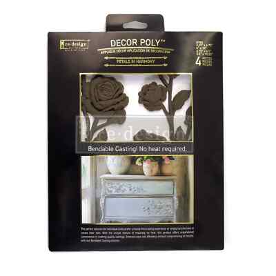 ReDesign Prima Decor Poly PETALS IN HARMONY Bendable Furniture Applique Casting