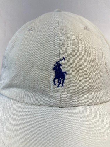 Polo Ralph Lauren Baseball Cap Buckleback Hat Leather Strap White Casual Wear - Picture 2 of 10