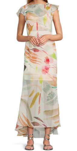 ANTONIO MELANI x M.G. MAL MAXI DRESS ABSTRACT PAINT STREAK PRINT MLTI SIZE 14 US