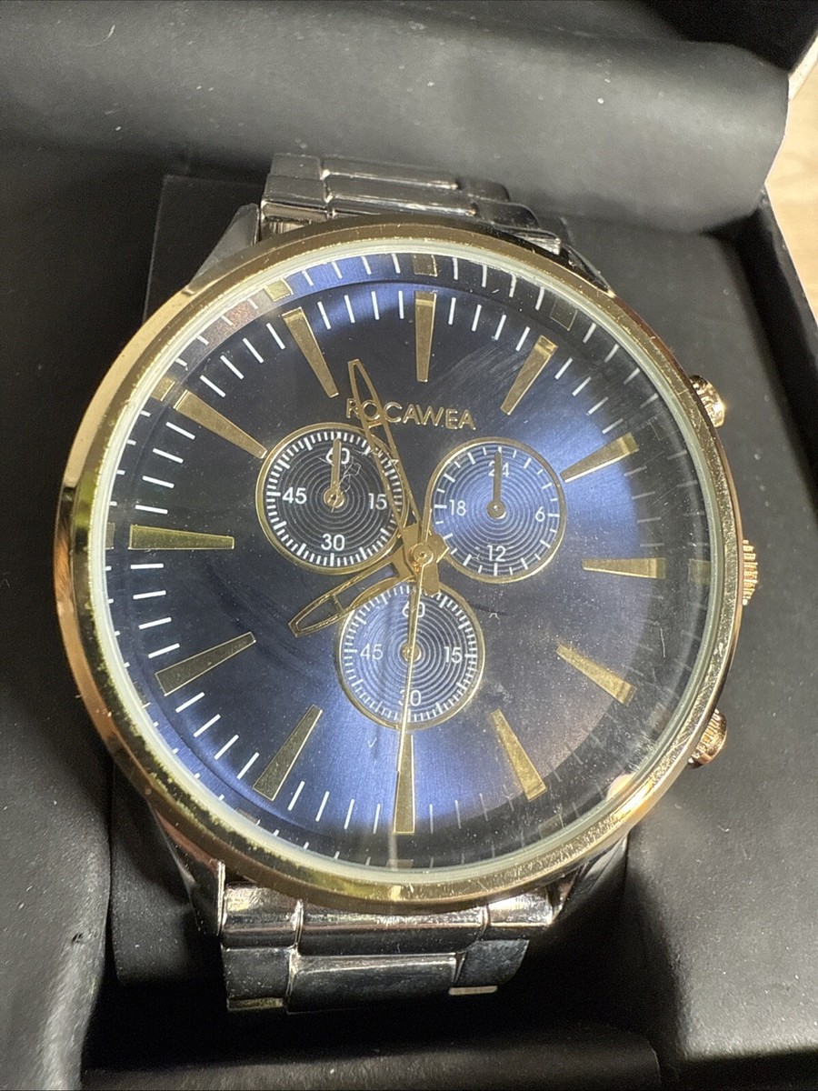 Rocawear Men's Quartz Watch Blue & SilverDial & Band