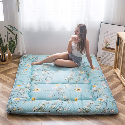 Rustic Floral Korean Floor Mattress Japanese Futon Mattress, Foldable Bed Roll u