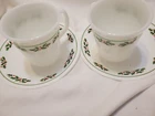 Corelle Holly Winter White 2 cups + 2 Saucers New ( Vintage)