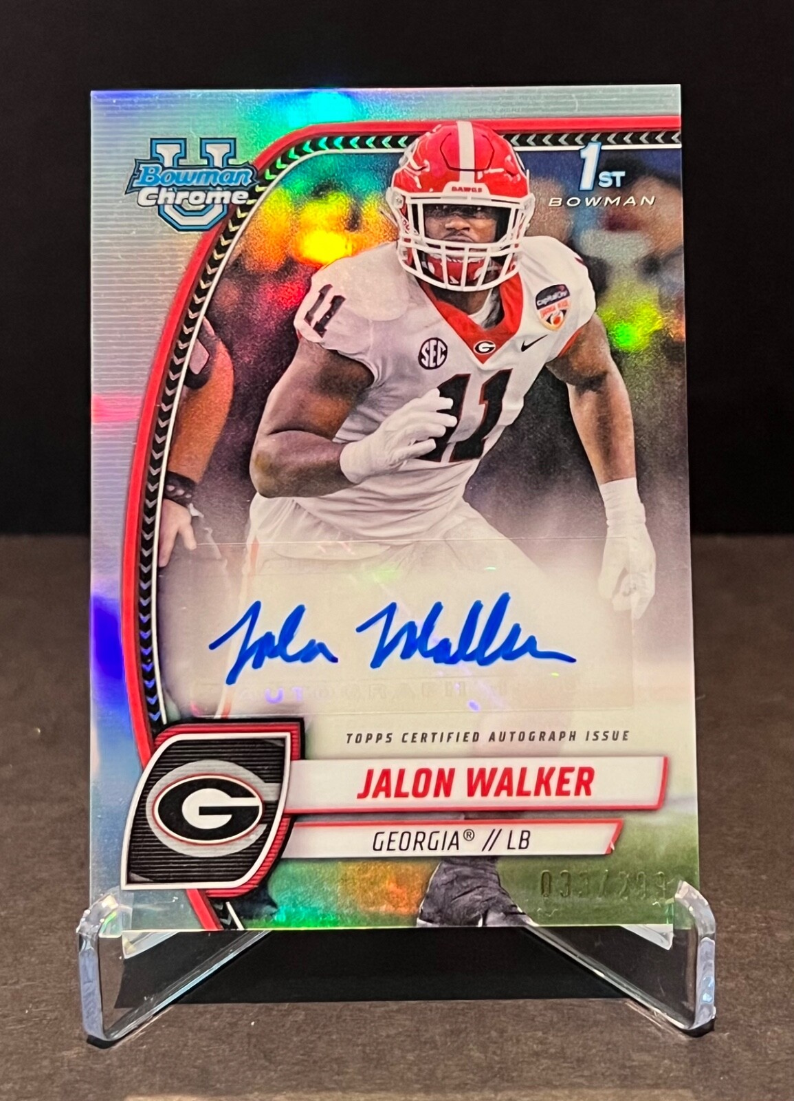 2024 Bowman Chrome U - Chrome Prospect Auto Refractor - Jalon Walker #PA-JWA