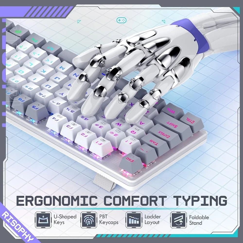 Triple Mode Wireless Mechanical Gaming Keyboard with 2.4G USB-C Bluetooth