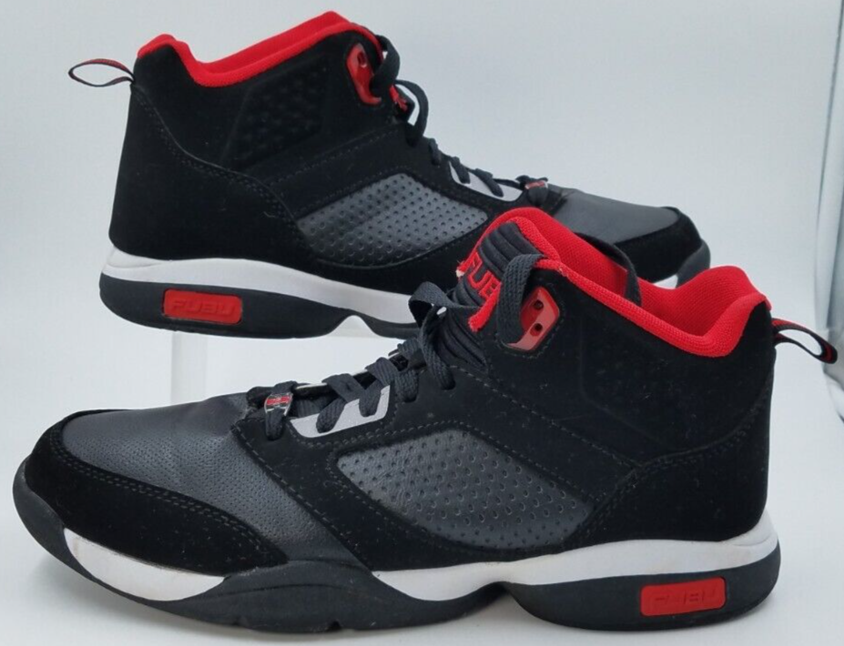 FUBU Sintetico Black/Red High Top Athletic Basketball Shoes Sneakers Men's