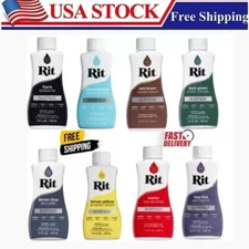 Rit Dye 88150 All Purpose Liquid Dye, Black, 8 Fl Oz (Choose Your Color)