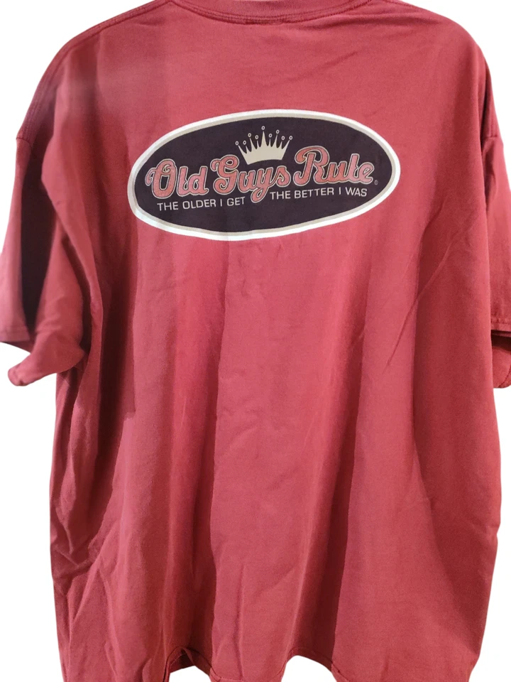 Винтажная красная рубашка Old Guys Rule The Older I get the Better I was 2XL Y2K - Изображение 3 из 4