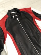 Ralph Lauren Black Label Leather Biker Jacket - Size 10 (p2p 19")