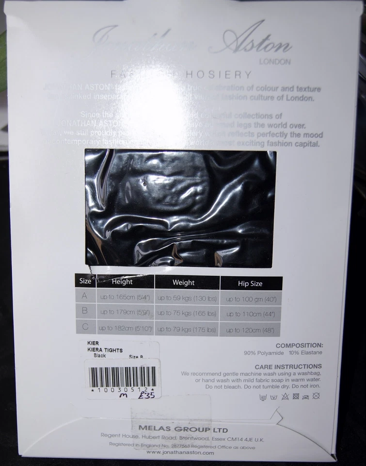 Medias Jonathan Aston negras corte KIERA terciopelo estampado rosa Foto 4 de 4