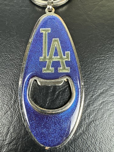 Vintage LA Dodgers Los Angeles Keychain Bottle Opener Metallic Blue Glossy Metal - Picture 2 of 5
