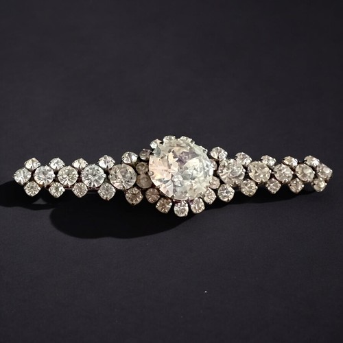 Art Deco French Paste Brooch Large Crystal Statement Pin Paris Jewelry 3” - 第 7/9 張圖片