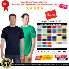 Hanes 5280 Unisex Adult ComfortSoft Plain Crew Neck Short Sleeve Tee T-Shirt