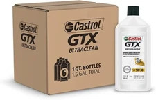 Castrol 6144 GTX ULTRACLEAN 5W-30 Motor Oil, 1 Quart, 6 Pack