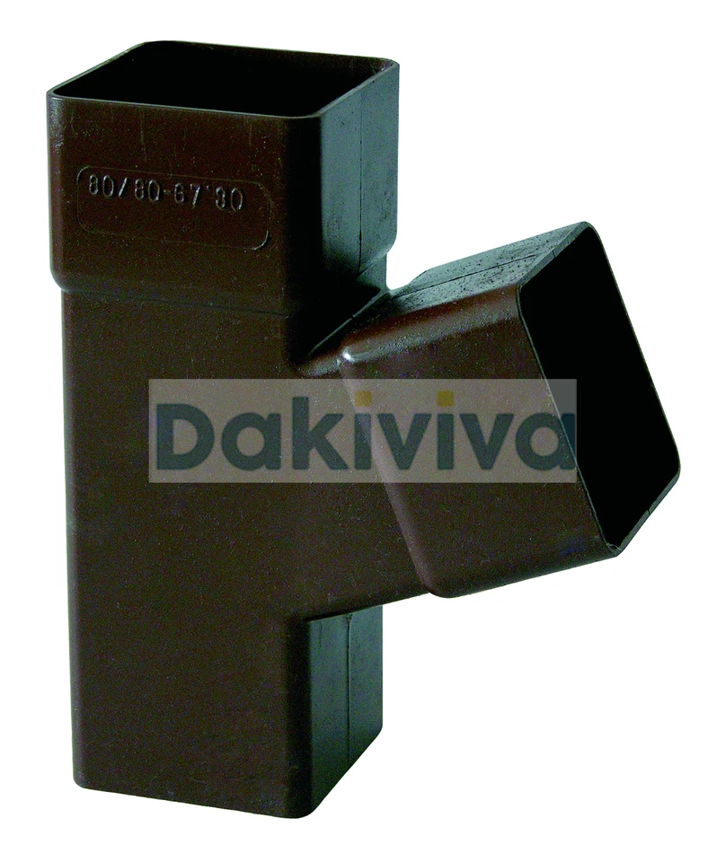 TUBO E RACCORDI QUADRI PVC 80x80 - 100x100 PER PLUVIALI COLORE MARRONE - GRIGIO - Immagine 2 di 4