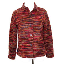 Coldwater Creek Boucle Blazer Jacket Size Petite S Button Front Multicolor Lined