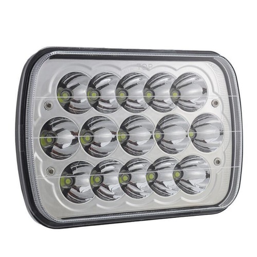 For Ford E-150 E-250 E-350 Pair 7x6" Chrome LED Headlight High/Low Beam H4 Lamp - Picture 9 of 12