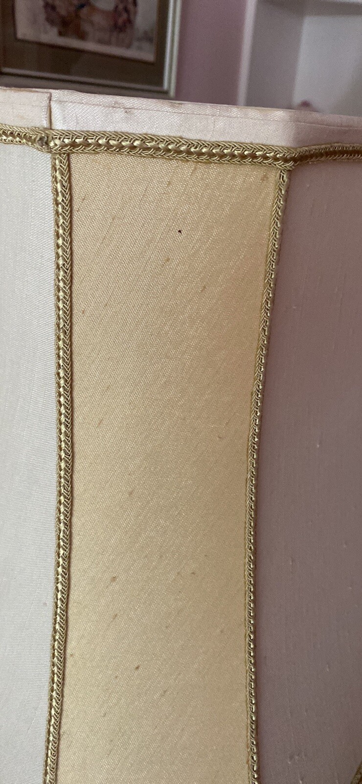 Cream and gold vintage standard lamp shade eBay