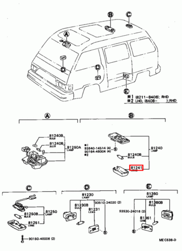 Genuine Hilux LN109 LN108 LN107 LN106 LN105 Interior Dome Light Lamp Lens Middle - Picture 18 of 20