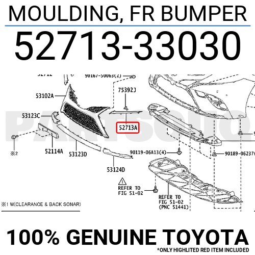 5271333030 Genuine Toyota MOULDING, FR BUMPER 52713-33030 | eBay 