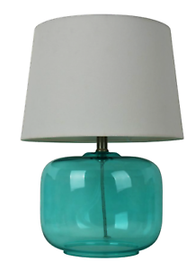 Pillowfort Glass Table Lamp Aqua, Pillowfort Table Lamp Silver