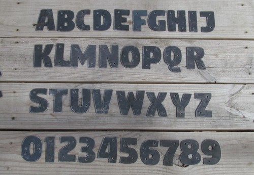 3" Tall Rustic Metal Letters A-Z and Numbers 0-9 with Mounting Holes - Picture 2 of 9