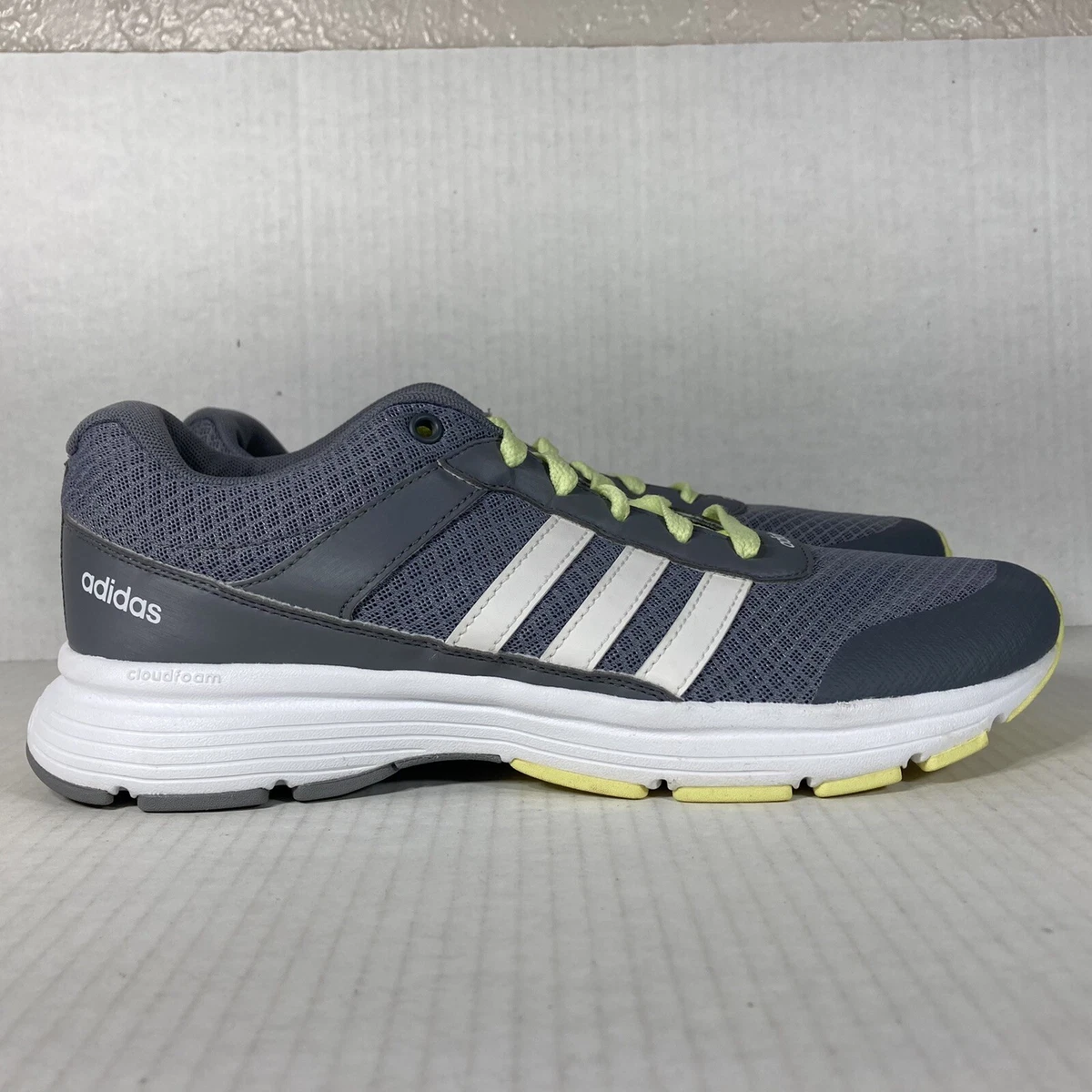 Adidas Cloudfoam Vs City Size 9.5 Women Shoes Gray Yellow White