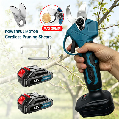 Electric Secateurs Cordless Pruning Shears Battery Powered with 2x Battery