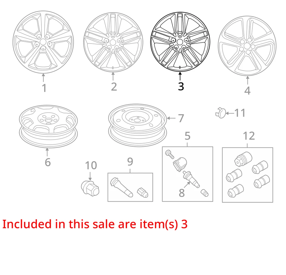 2020 Ford Edge 18x8 Aluminum Wheel RR Grade B 10 Spoke OEM 2720735 - Image 2 of 4