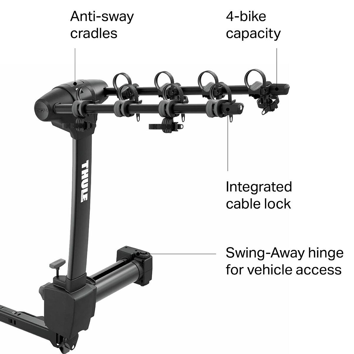 Thule Apex XT Swing Away Bike Rack - 4 Bike Black One Size