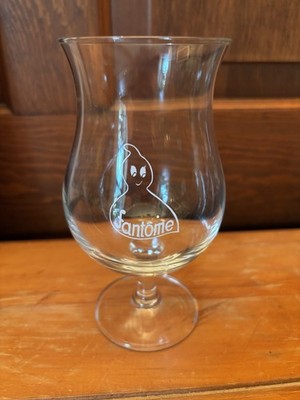 6  Fantome Brewery Tulip Glass- Rare Clear Ghost Logo, Belgian Craft Beer