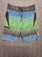 Salt Life SLX QD Board Shorts Mens Size 32 Unlined Swim Trunks Green 