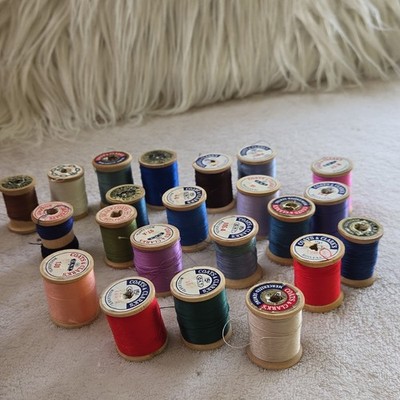 Set of 22 Coats & Clark s Mercerized Cotton Sewing Thread Lot, Multicolor