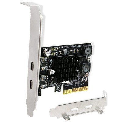 2x 10gbps Max Speed Usb-c Ports Pcie Usb 3.1 Gen 2 Expansion Card for Windows, M