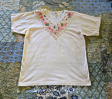 Vintage 80s 90s Cactus of California Embellished Shoulder Pad Tee Shirt Large