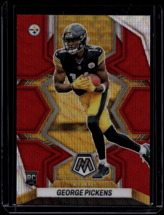 2022 Panini Mosaic Football George Pickens #282 RC Rookie Red Wave /9