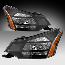 For 2008 2009 2010 2011 Ford Focus Ssesessel Black Amber Headlights Pairs Lr
